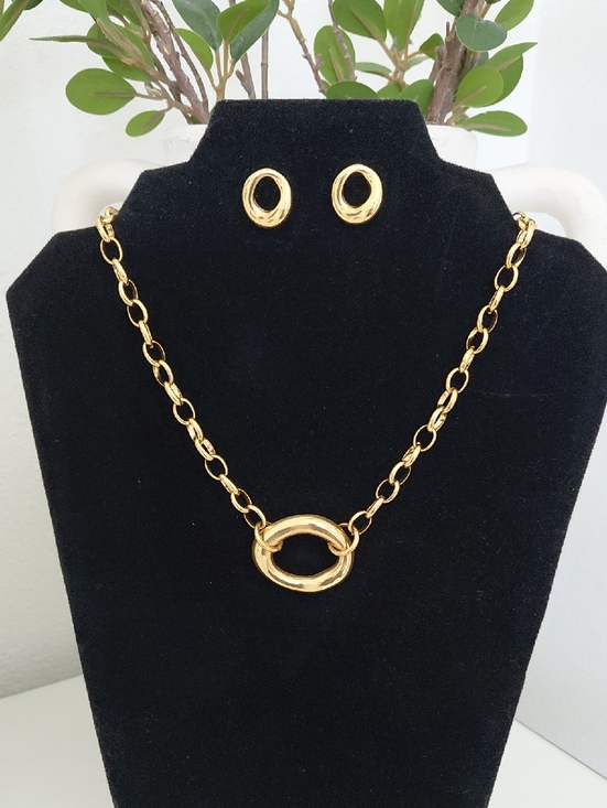 Stainless Steel Jewelry - Stainless Steel Necklace And Earrings Set